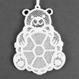 Teddy Bear Photo Frame Ornament (Lace)