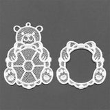 Teddy Bear Photo Frame Ornament (Lace)