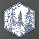 Hexagon Winter Scene Coaster 1 (In-the-Hoop)