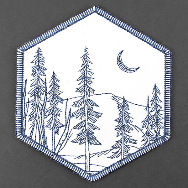 Hexagon Winter Scene Coaster 2 (In-the-Hoop)