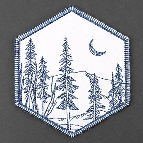 Hexagon Winter Scene Coaster 2 (In-the-Hoop)