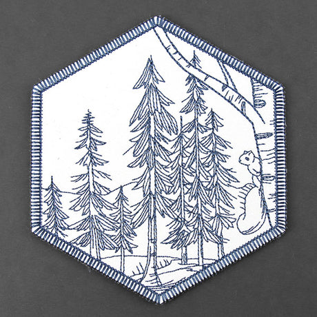 Hexagon Winter Scene Coaster 3 (In-the-Hoop)