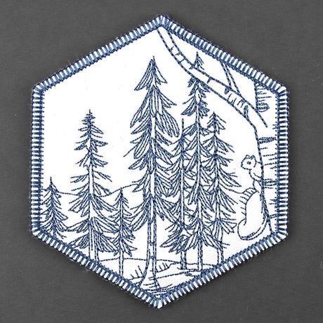 Hexagon Winter Scene Coaster 3 (In-the-Hoop)
