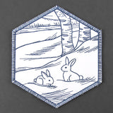 Hexagon Winter Scene Coaster 6 (In-the-Hoop)