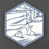 Hexagon Winter Scene Coaster 6 (In-the-Hoop)