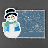 The Splendor of Winter Snowman Mug Rug (In-the-Hoop)