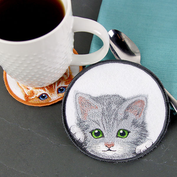 Here Kitty Kitty Coaster 2 (In-the-Hoop)
