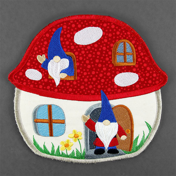 Toadstool Gnome House Trivet (In-the-Hoop)