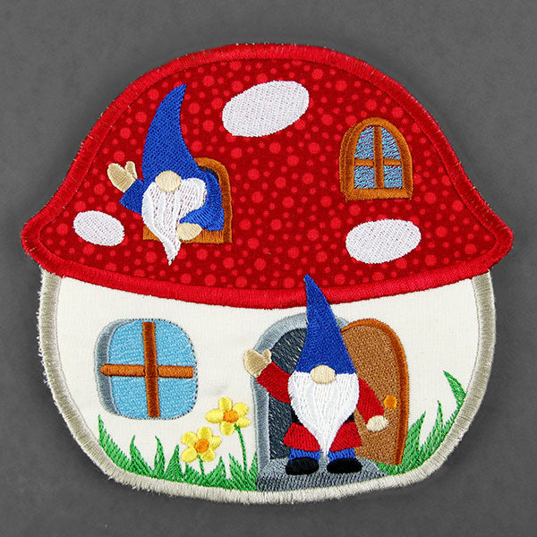 Toadstool Gnome House Trivet (In-the-Hoop)