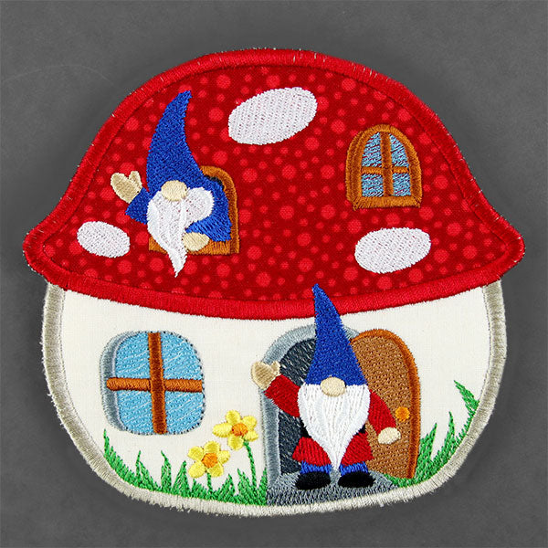 Toadstool Gnome House Trivet (In-the-Hoop)