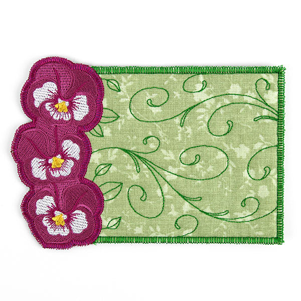 Perfect Pansy Mug Rug (In-the-Hoop)