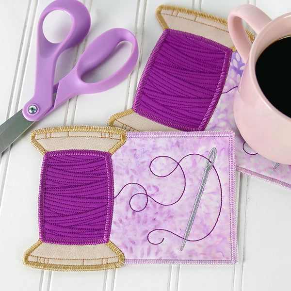 Sewer's Delight Thread Spool Mug Rug (In-the-Hoop)