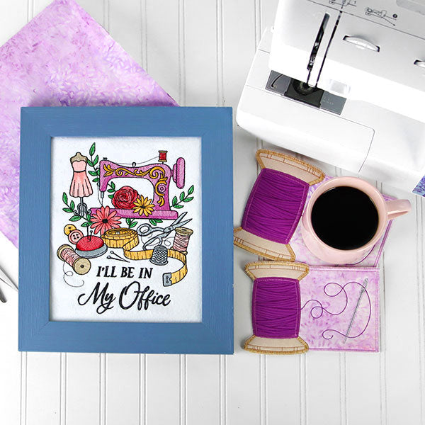 Sewer's Delight Thread Spool Mug Rug (In-the-Hoop)