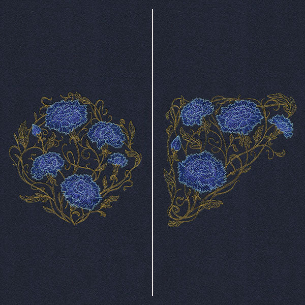 Gilded Filigree Carnations Pillow Pair