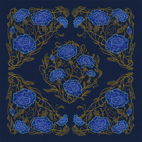 Gilded Filigree Carnations Pillow Pair