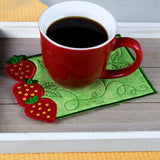 Summer Strawberries Mug Rug (In-the-Hoop)