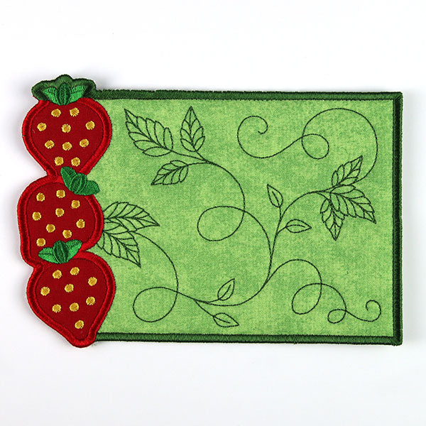 Summer Strawberries Mug Rug (In-the-Hoop)