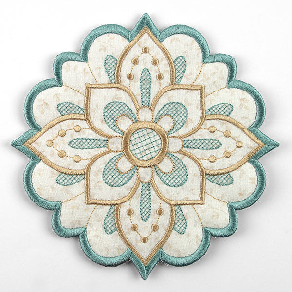 Art Deco Flower Trivet (In-the-Hoop)