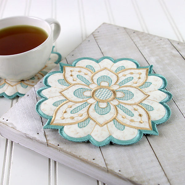Art Deco Flower Trivet (In-the-Hoop)
