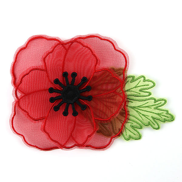 Organza and Lace 3D Poppy Flower (In-the-Hoop)