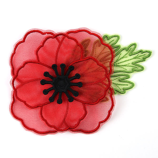Organza and Lace 3D Poppy Flower (In-the-Hoop)