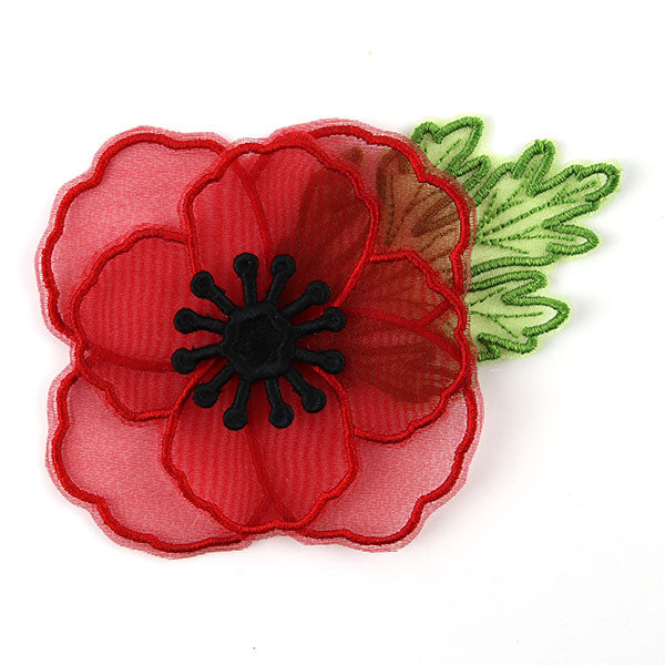 Organza and Lace 3D Poppy Flower (In-the-Hoop)