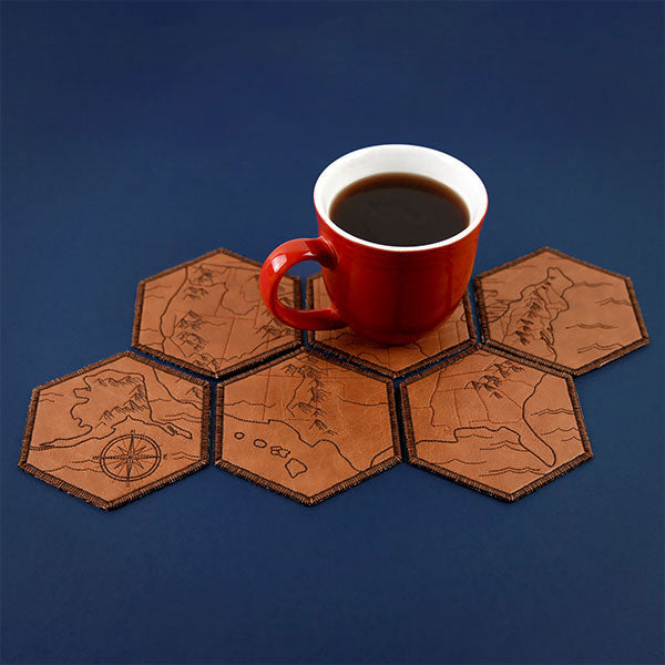 From Sea to Shining Sea United States Map Coaster - Alaska (In-the-Hoop)