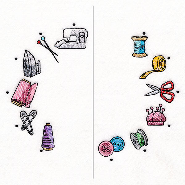 Stitch of Time Sewing Notions Clock - Split