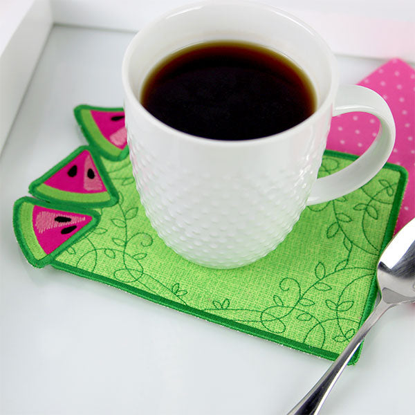 Summer Watermelon Mug Rug (In-the-Hoop)
