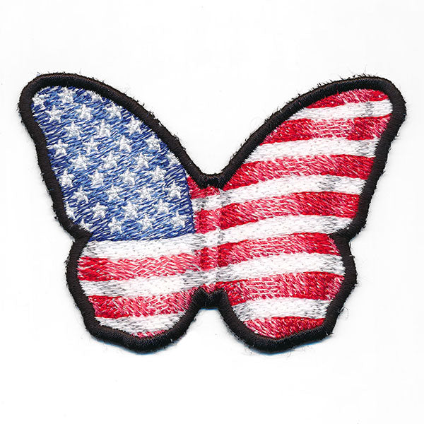 Proud to Be An American - Old Glory Flag Butterfly Patch (In-the-Hoop)