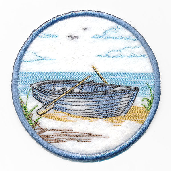 By the Seaside Row Boat Coaster (In-the-Hoop)