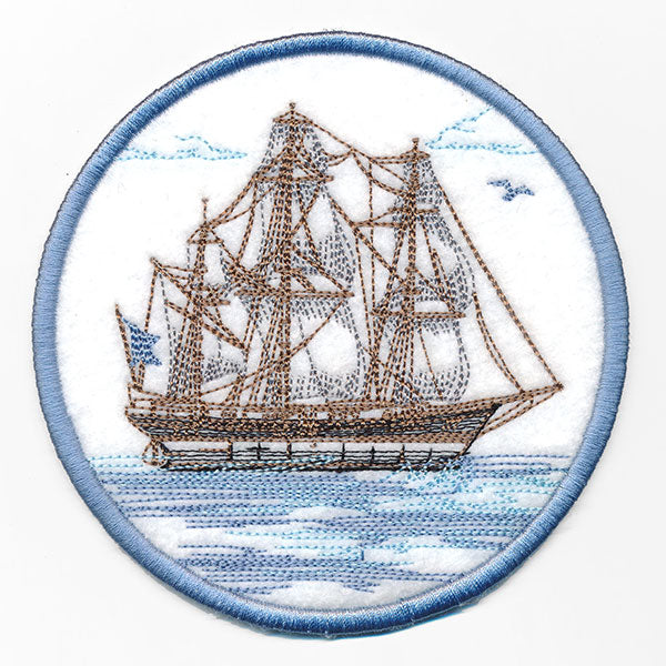 Setting Sail Clipper Ship Coaster (In-the-Hoop)