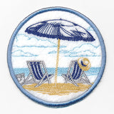 Umbrella and Chairs Beach Scene Coaster (In-the-Hoop)