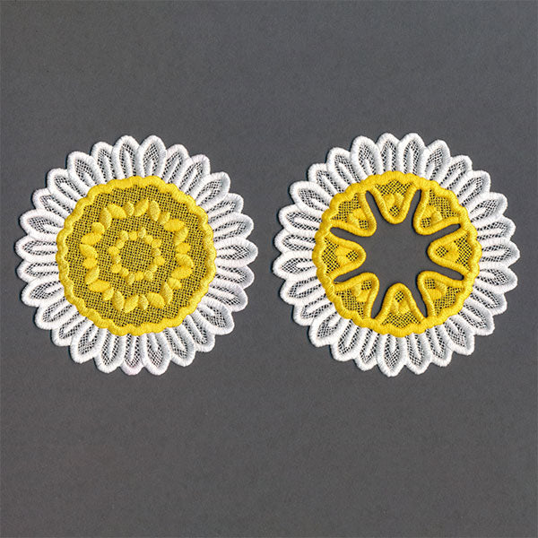 Darling Daisy Wine Glass Coaster (Lace)