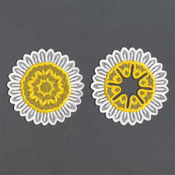 Darling Daisy Wine Glass Coaster (Lace)