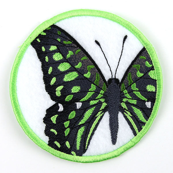 True Beauty Butterfly Coaster - Green Spotted Triangle (In-the-Hoop)