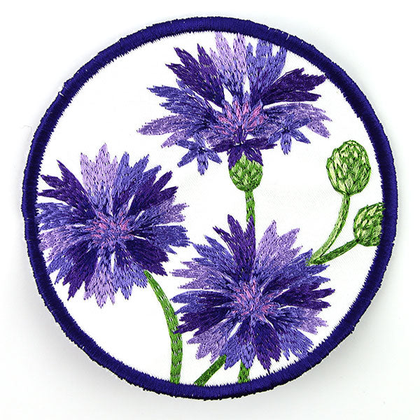 Textured Bachelor Button Coaster (In-the-Hoop)