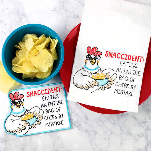 Snaccident Chicken Mug Rug (In-the-Hoop)