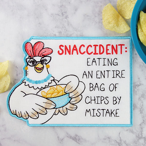 Snaccident Chicken Mug Rug (In-the-Hoop)