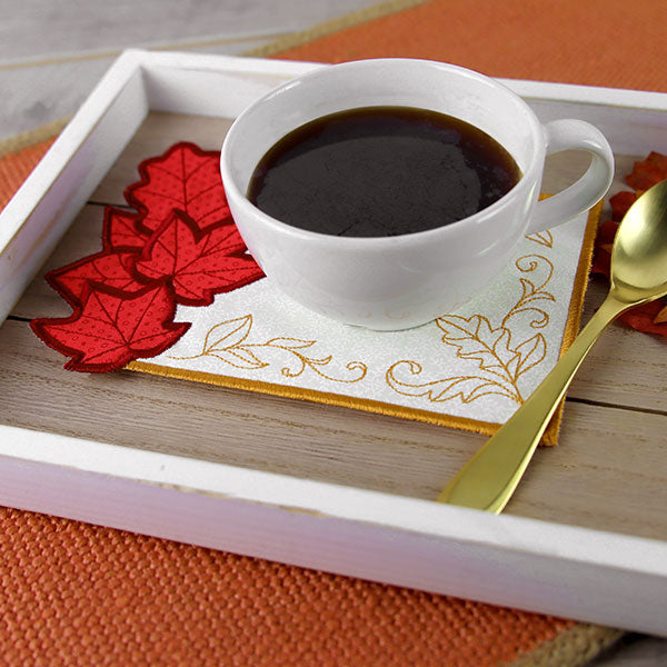 Fall Leaves Mug Rug (In-the-Hoop)