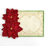 Poinsettias for Christmas Mug Rug (In-the-Hoop)