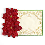 Poinsettias for Christmas Mug Rug (In-the-Hoop)