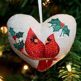 Christmas Cardinals & Holly Ornament (In-the-Hoop)