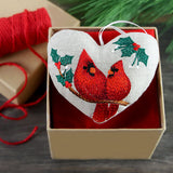 Christmas Cardinals & Holly Ornament (In-the-Hoop)
