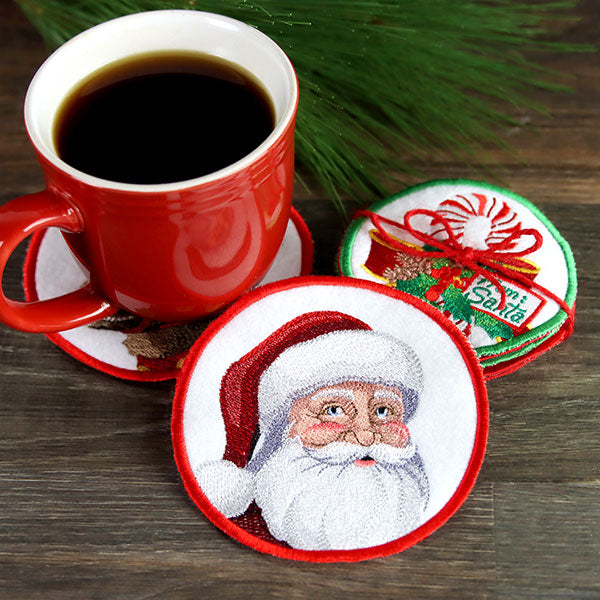 Christmas Cheer Coasters - Reindeer (In-the-Hoop)