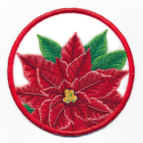 Christmas Cheer Coasters - Poinsettia (In-the-Hoop)