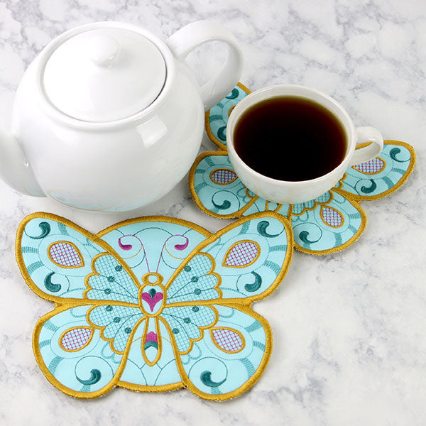 Art Deco Butterfly Trivet (In-the-Hoop)