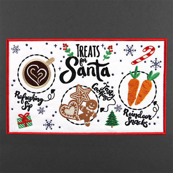 Snacks Rug Santa Snacks Mug Rug (In-the-Hoop) – Embroidery Library