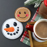 Christmas Gingerbread Face Coaster (In-the-Hoop)