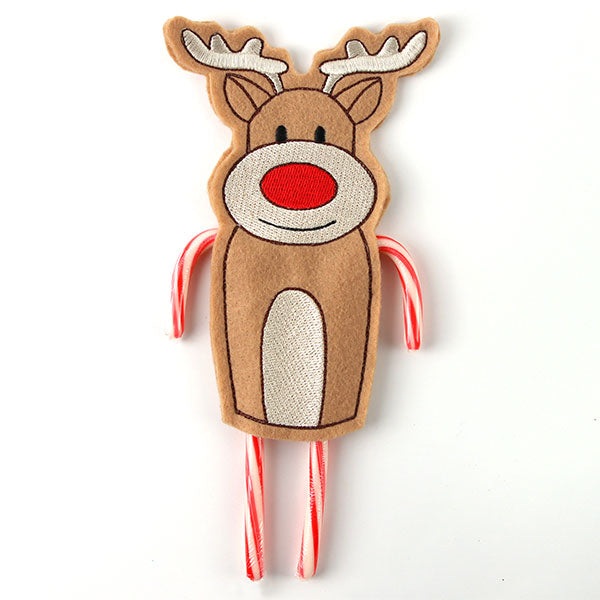 Reindeer Double Candy Cane Holder (In-the-Hoop)